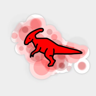 Red Parasorolophus  Rainbow Dinosaurs Series Sticker